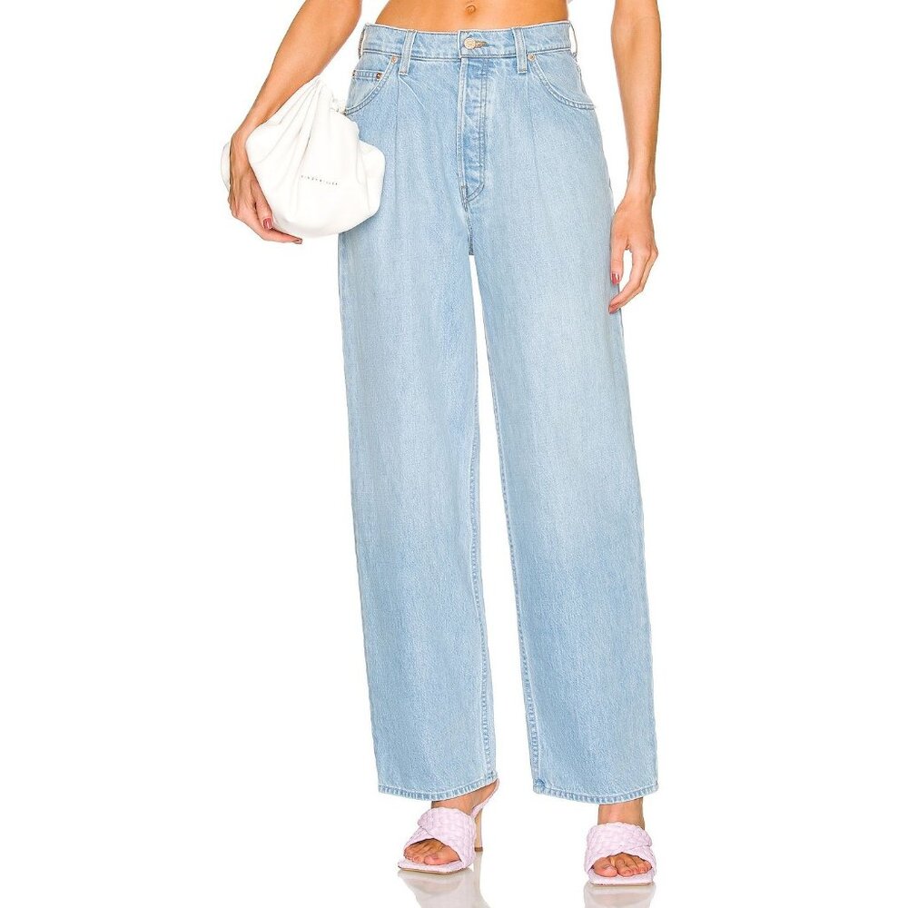 Mother Snacks The Pleated Fun Dip Puddle Jeans in Just a Nibble - Picture 2 of 7